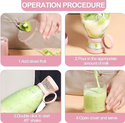 Portable Electric Juicer Bottle 420ml Pink Rechargeable.