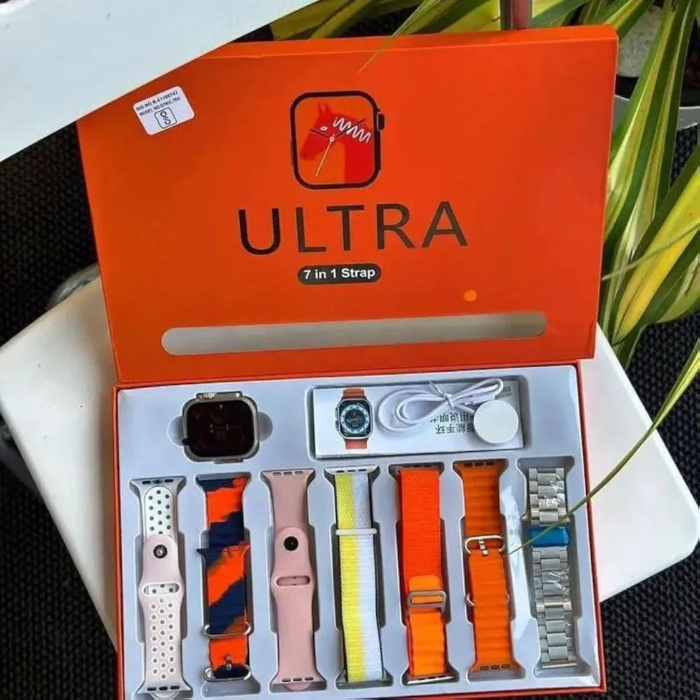 7 in 1 Smart Watch Multicolor Strap Bundle