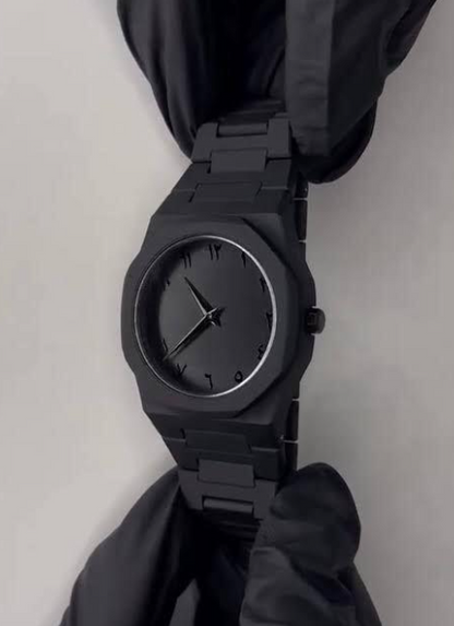Men's Black Quartz Watch Lightweight Casual Wear