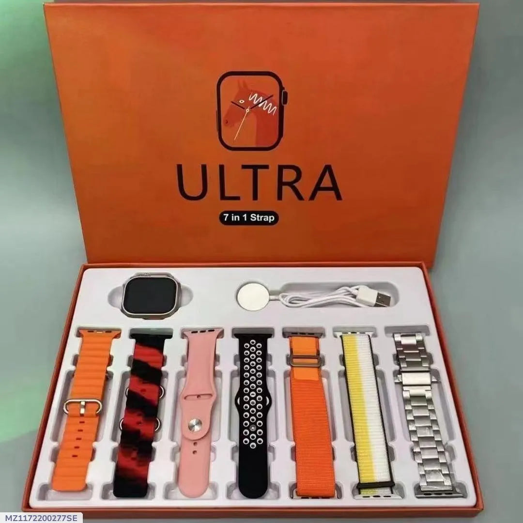 7 in 1 Smart Watch Multicolor Strap Bundle