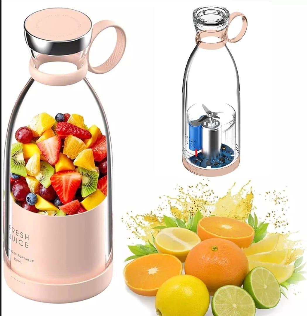 Portable Electric Juicer Bottle 420ml Pink Rechargeable.
