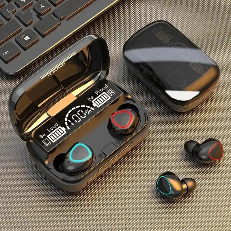 Black Long-Lasting Battery With Fast Charge 10 Earbuds