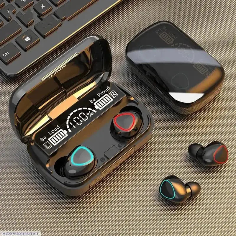 Black Long-Lasting Battery With Fast Charge 10 Earbuds